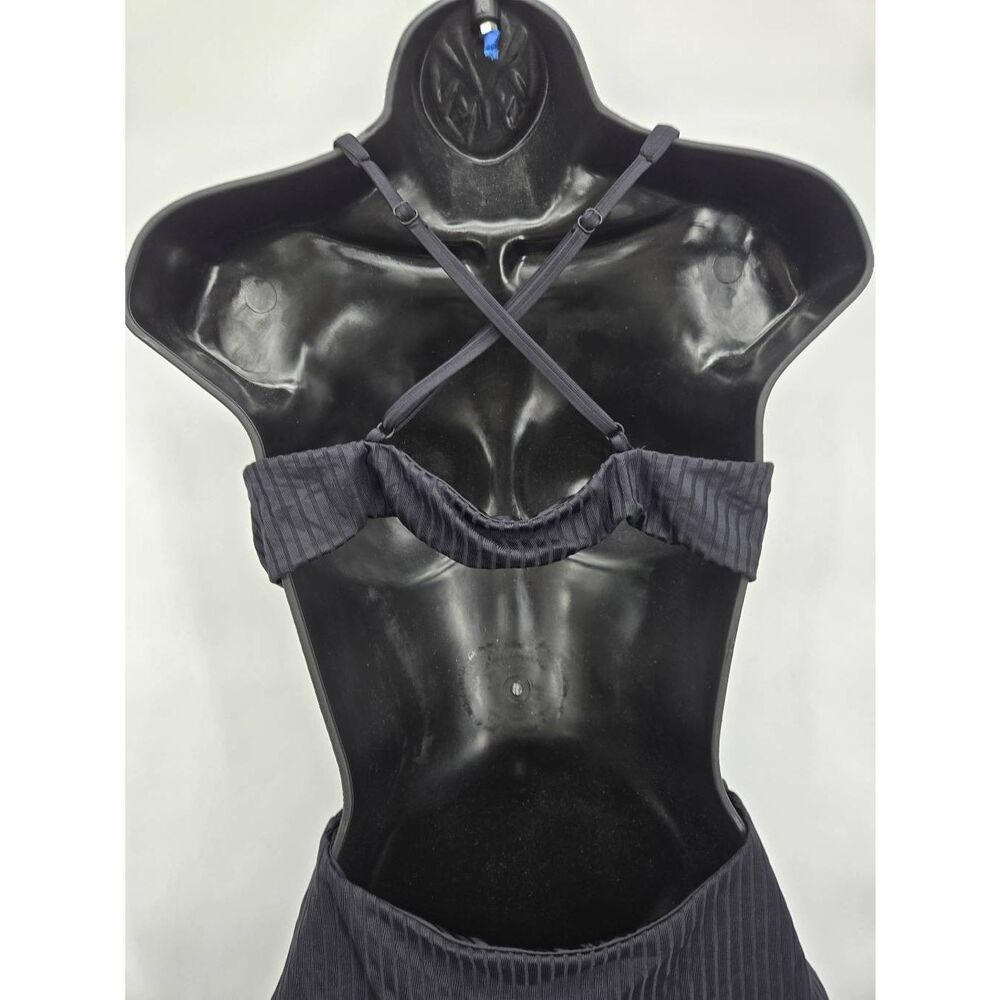 Onia Marisol One Piece Swimsuit Size Large Black Ribbed - Picture 6 of 7